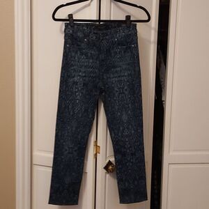 Liverpool Abby Printed Blue Denim Jean Size 4